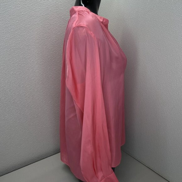 Zadig & Voltaire Women’s Tink Satin V-Neck Blouse Rubber Pink - Picture 8 of 12